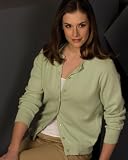 Womens Cotton Cashmere Cardigan Jewel Neck