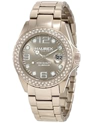 Haurex Italy Womens XK374DG1 Ink Stones Gray Aluminum Crystal Date Watch