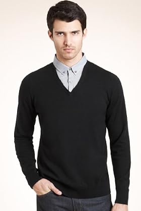 Autograph Cotton Rich Stripe Mock Shirt Jumper