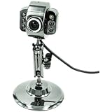 HDE USB Webcam with LED Lights - Metal Finish