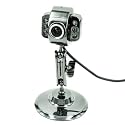 USB Webcam with Microphone and LED Lights - Metal Finish