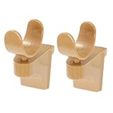 uxcell　服レバーブラケット　プラスチック製　ロッド ・ パイプ　ブラウン　自宅用　8.1 x 3.7 cm