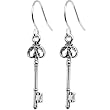 Silver Toned Skeleton Key Earrings