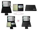 Bear Motion 100 Genuine Leather Case for iPad Mini with Detachable / Interchangeable Bluetooth Keyboard and Notepad Board (Support Smart Cover Function)(Notepad and Stylus are NOT included) (iPad Mini, Black)