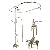 Vintage Nickel Clawfoot Tub Shower Systems, Antique Style Shower Systems, Bathroom Showers, Oval Rod Curtain Ring Shower... from Shower Rings