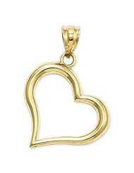 14k Polished Open Heart Pendant, Best Quality Free Gift Box Satisfaction Guaranteed