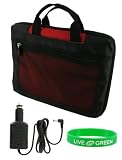 Acer Aspire One AOD150-1577 10.1-Inch Lightweight Checkpoint Friendly Netbook Bag with Car Charger - Red Black