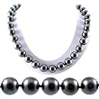 Single Strand 18 Inch 12MM Black Shell Pearl Necklace