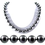 AugustinaJewelry Single Strand 18 Inch 12MM Black Shell Pearl Necklace