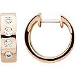 14K Rose Gold Diamond Hoop Earrings