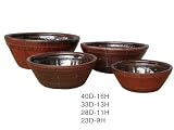 Wide Brown Porcerlain Planters