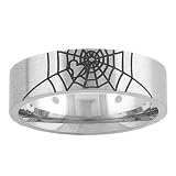 Fascinating Mens Spider Web Design Stainless Steel Ring Size 8.5