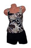 Longitude Brand Swimwear Hip Hider Arabesque 2 Piece Shortini Style Swimsuit