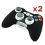Black Silicone Soft Skin Case for Microsoft Xbox 360 / Xbox 360 Slim Controller (2 Pack)