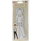 Prima Marketing Julie Nutting Mixed Media Cling Rubber Stamps -Aidan, 2.5-Inch by 7.5-Inch