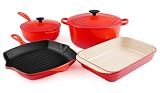 Le Creuset 6 Piece Classic Cookware Set - Red