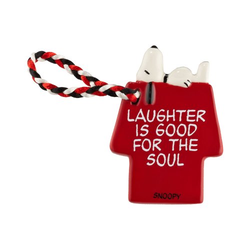 Department 56 Peanuts Laughter is Good Tag Plaque, 3.25-Inch