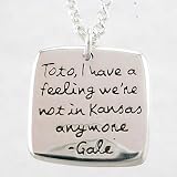 Square Sterling Silver Wizard of Oz, Toto... Pendant on 16' Rolo Chain, #8871
