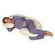 Snoogle Chic Jersey - Snoogle Total Body Pregnancy Pillow with 100% Jersey Cotton Knit Easy on-off Zippered Cover - Sand