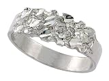 Sterling Silver Nugget Ring, 3/8 (9mm) wide , size 8