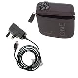 UK Wall Mains Charger + Genuine TomTom Carry Case (Travel Pack) for TomTom ONE v2/v3 (New & 3rd Edition models) - Exclusive to DiGiShop (UK 3 pin plug)