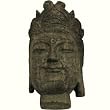 Hand-Carved Antique Style Stone Akshobhya Buddha Head Statue
