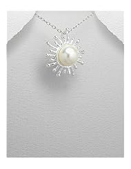 Fresh Water Pearls Pendant Necklace In 92.5 Sterling Silver