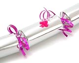Make Your Own Christmas Crackers - Metallic Silver with Pink trim /Pk 6
