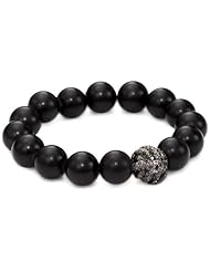 Borgioni Snake Ball Bead Black Agate Beaded Bracelet