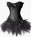 Burlesque Corset And Petticoat, Solid Black M, if you have a 28" - 30" waist