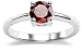 Sterling Silver Round Garnet Ring, Size 5