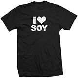 I HEART SOY vegetarian food tofu diet health BW SHIRT