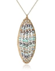 Dana Kellin Filled with Crystal, Pearl, Apatite and Quartz Rondelles Pendant Necklace, 18.25"