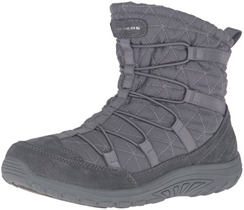 skechers women's reggae fest steady quilted bungee ankle bootie