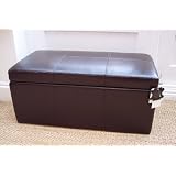 BRAND NEW 100% Real Leather BROWN Ottoman Toy box seatby Furnitureandyourhome
