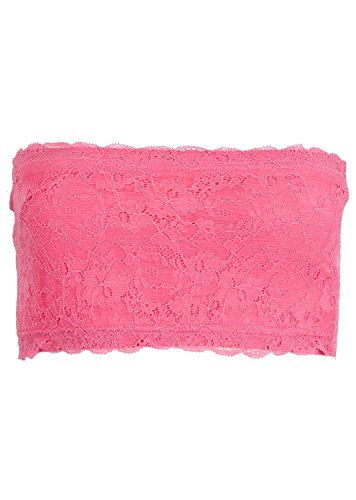 Womens Elastic Floral Lace Bandeau, Multiple Colors S-3XL