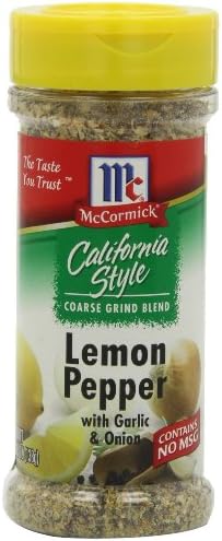 McCormick California Style (Coarse Grind) Lemon Pepper with Garlic & Onion 4.87oz Bottle (Pack of 3)