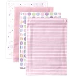 Luvable Friends 4-Pack Flannel Receiving Blankets, Pink