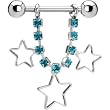 Zircon Blue Gem Hollow Star Nipple Ring