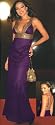 Abend-Kleid lila-gold Damen-Kleid Gold