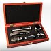 Elegantes Sommelier-Set f�r Wein - 5-teiliges Set in dekorativer, rotbrauner Holzschatulle