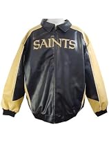 New Orleans Saints Black Varsity Pleather Jacket