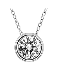 1.00 Ct Round H/I Diamond 925 Sterling Silver Pendant With Chain