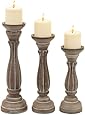 Candle Holder Traditional Pillar Shaped Design - Set of 3