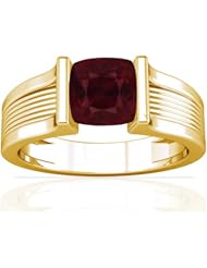 18K Yellow Gold Cushion Cut Ruby Womens Astrological Ring