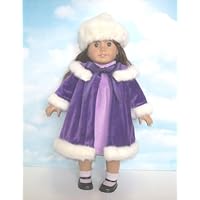 Purple Velvet Coat and Dress Set. Fits 18' Dolls like American Girl®