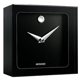 Movado Square Table or Desk Clock with Iconic Museum Dial TBL000314M