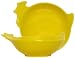 Stoneware Pottery Yellow Chicken Bowl 7"D, 2"H Set / 2
