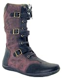 Hush Puppies Womens Dangergirl Dark Brown Zip Up Mid Calf Leather Boots