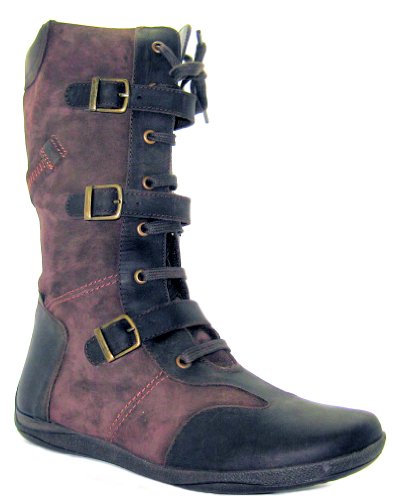 Hush Puppies Womens Dangergirl Dark Brown Zip Up Mid Calf Leather Boots